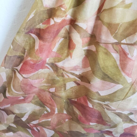 Storia Tiered Ruffled Midi Dress Warm Leaves Print Womens Large Fall Wedding NEW - Picture 8 of 12